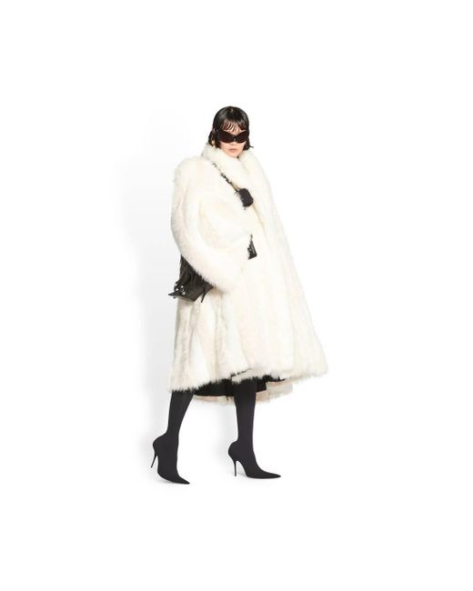 Balenciaga White A-line Coat
