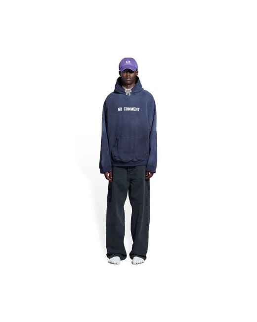 Balenciaga Blue No Comment Hoodie Wide Fit
