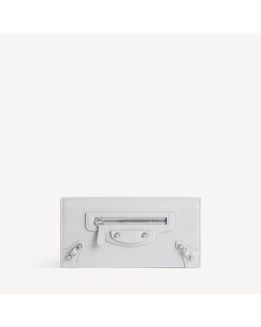 Balenciaga White Le City Money Long Wallet