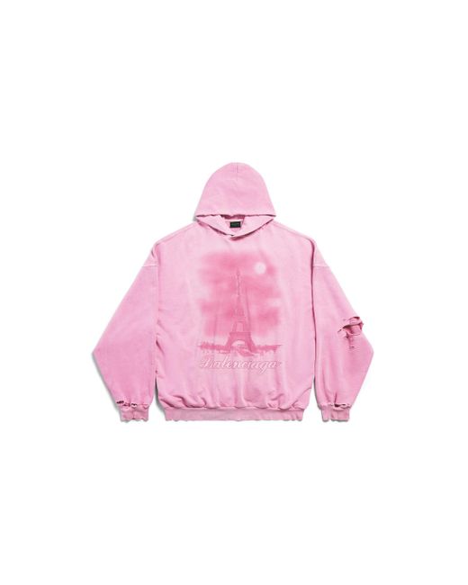 Balenciaga Pink Paris moon oversized hoodie