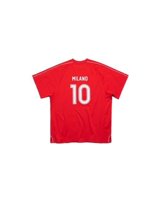 Balenciaga Red Soccer T-shirt Oversized for men