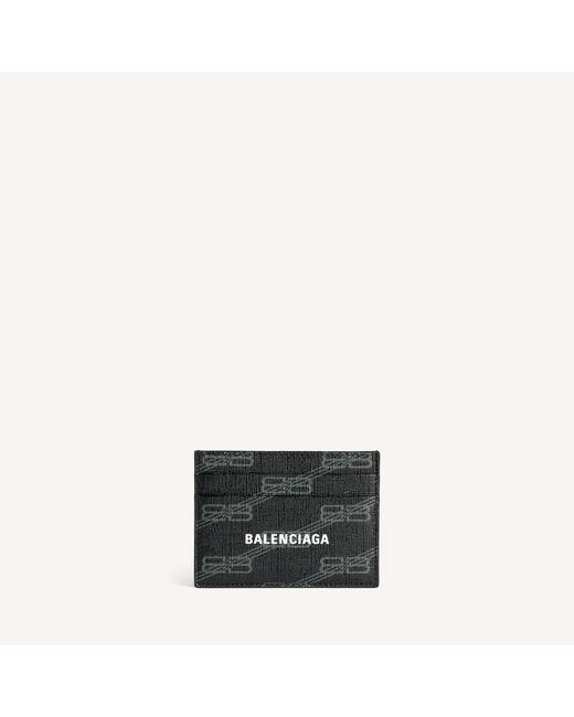 Balenciaga Black Signature Card Holder Bb Monogram Coated Canvas