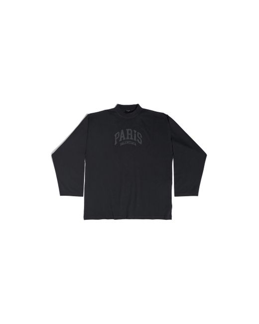Balenciaga Cities paris langärmeliges t-shirt oversized in Black für Herren