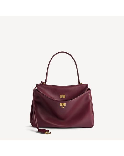 Balenciaga Purple Smooth Calfskin Medium Rodeo Handbag