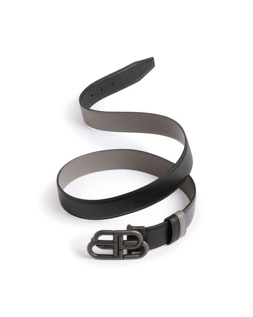 Balenciaga Black Bb Reversible Belt for men