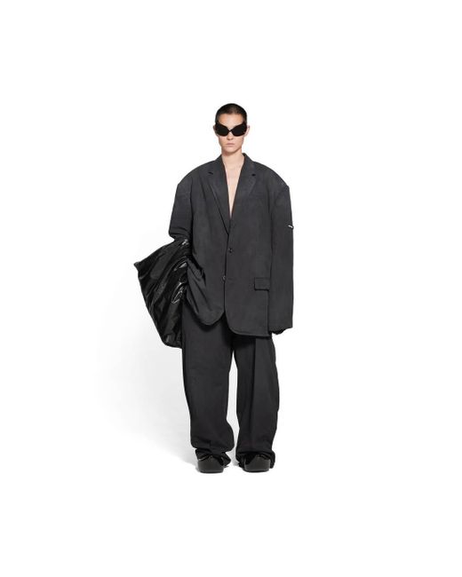 Balenciaga Black Minimal Cargo Tailored Jacket for men