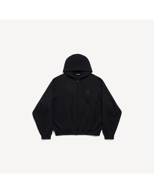 Balenciaga Blue Lion Zip-Up Hoodie for men