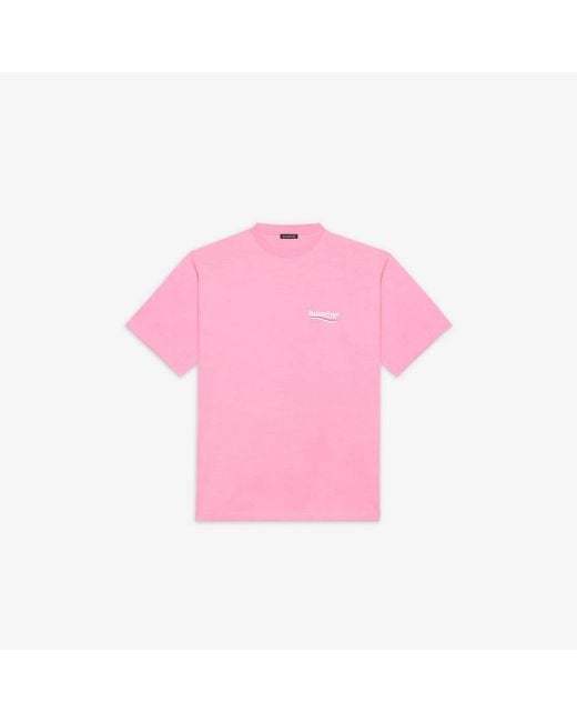 Balenciaga Pink Political Campaign Large Fit T-shirt for men