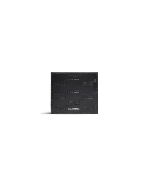 Balenciaga Black Embossed Monogram Square Folded Wallet Box for men