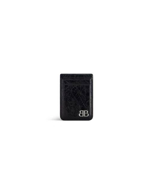 Balenciaga Black Monaco Magnet Card Holder for men