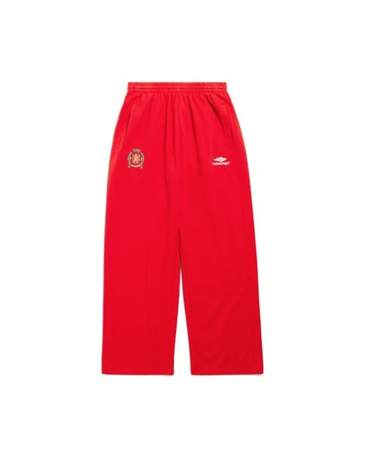Balenciaga Red Soccer Baggy Sweatpants for men