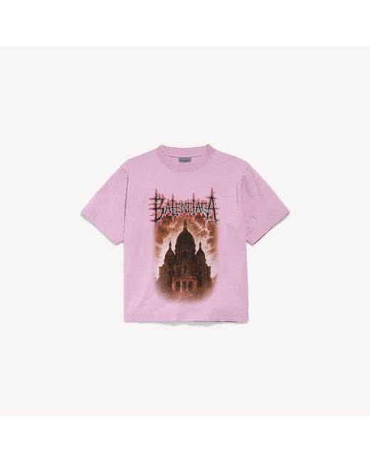 Balenciaga Purple Sacré Caur Medium Fit T-Shirt