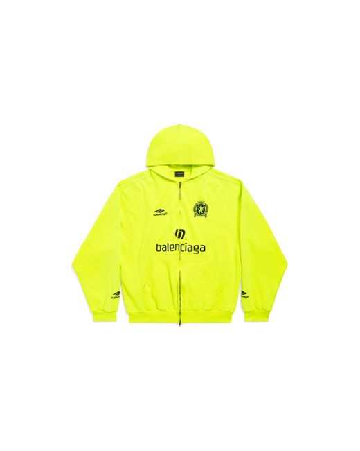 Balenciaga Yellow Paris Soccer Zip-up Hoodie Medium Fit for men