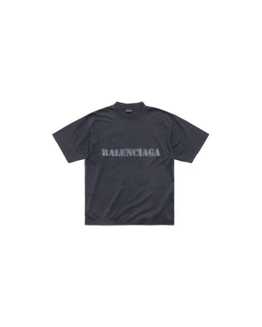 Balenciaga Blue Stencil Type T-shirt Medium Fit for men