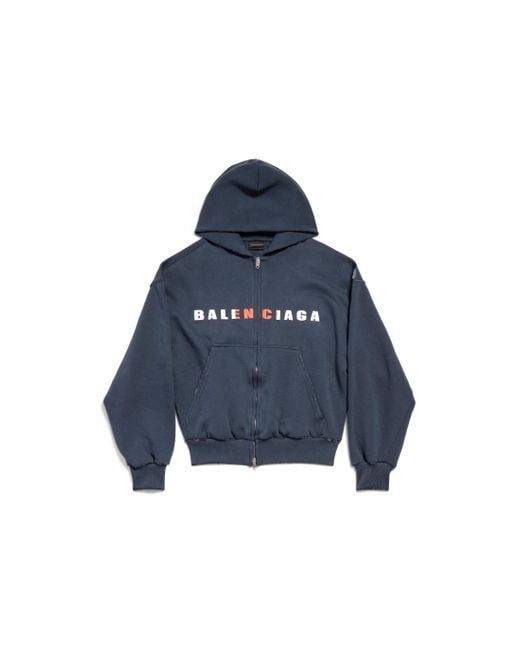 Hoodie Con Cremallera International Small Fit Balenciaga de color Blue