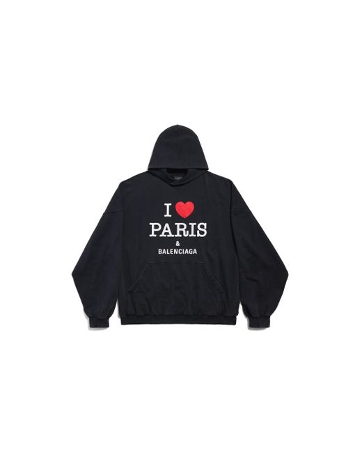 Balenciaga Blue I Love Paris & Hoodie Large Fit