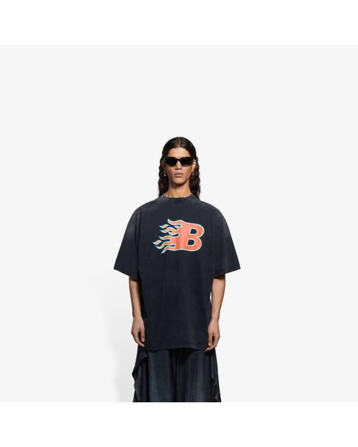 BALENCIAGA Flame-B Logo T-shirt - Tシャツ/カットソー(半袖/袖なし)