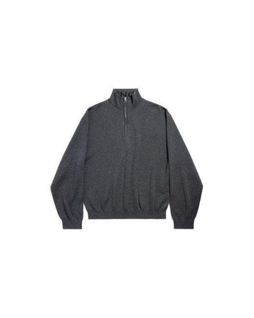 Balenciaga Pullover Mit Kurzem Reißverschluss in Blue für Herren