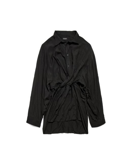 Balenciaga Shirt Mini Dress in Black | Lyst