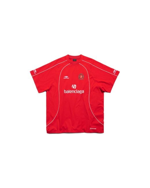 Balenciaga Red Soccer T-shirt Oversized for men