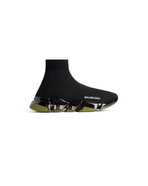 Balenciaga Black Speed 2.0 Full Clear Sole Recycled Knit Sneaker for men
