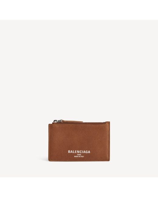 Balenciaga Brown Credit Long Coin And Card Holder for men