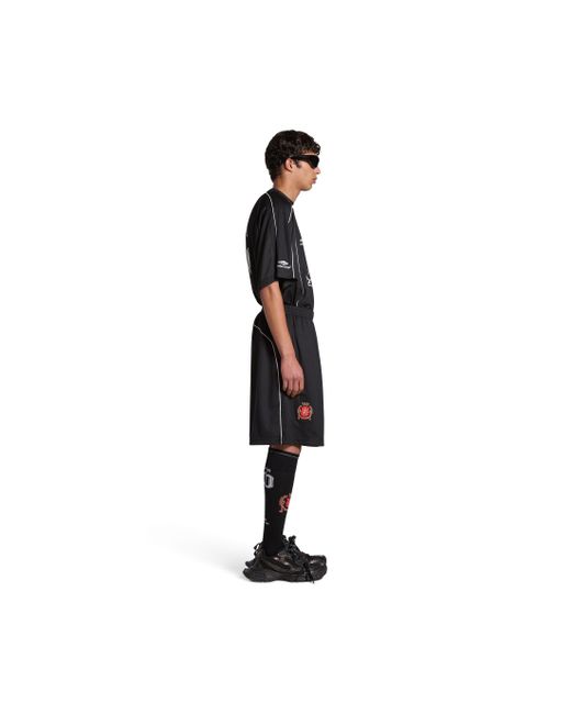 Balenciaga Black Soccer baggy Shorts for men