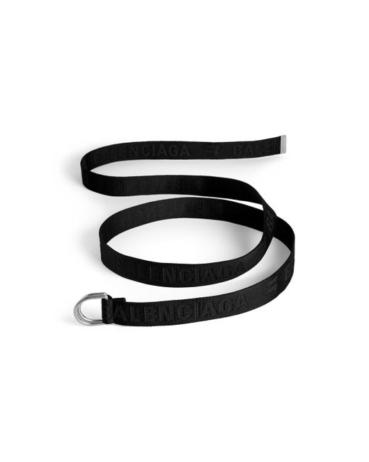 Balenciaga Black D-ring Logo-jacquard Belt for men