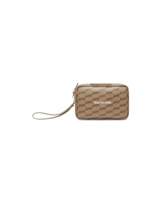 Balenciaga Signature Pouch With Handle Bb Monogram Coated Canvas in