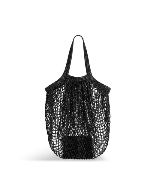 Balenciaga Black Large 24/7 Rhinestone-detail Tote Bag