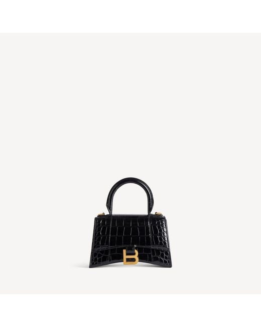 Balenciaga Black Hourglass Handbag Xs