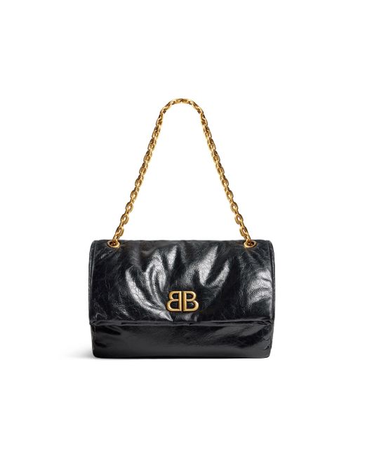 Balenciaga Black Monaco mittelgroße tasche mit kette