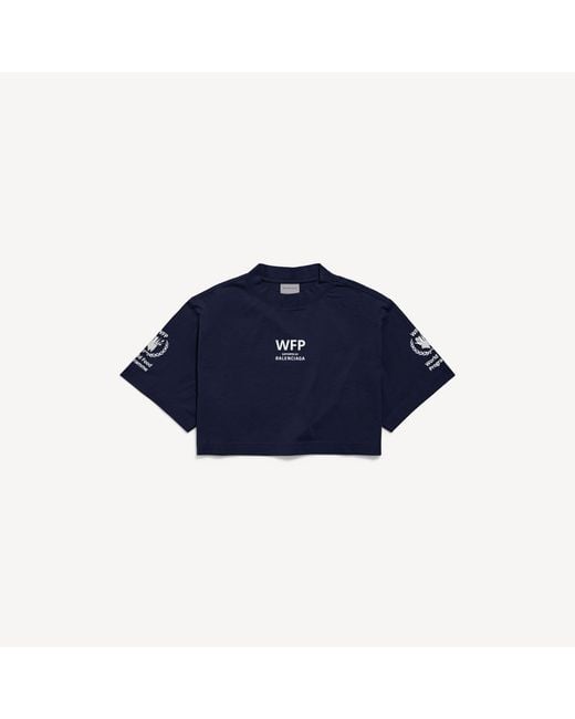 Balenciaga Blue Wfp Cropped T-Shirt