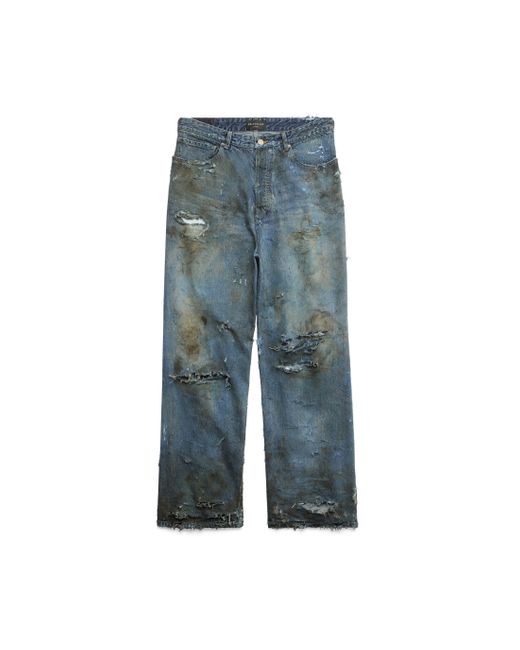 Balenciaga Blue Super destroyed baggy pants