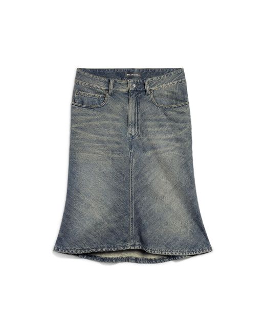 Balenciaga Gray Godet Midi Skirt