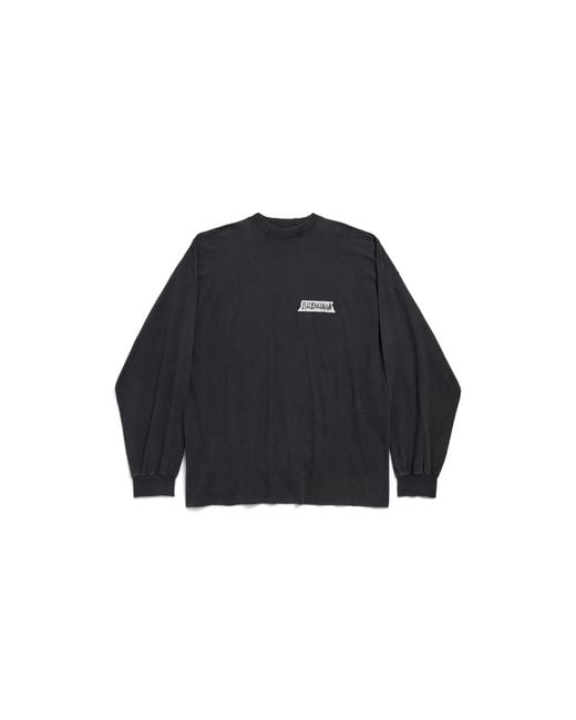 Balenciaga Masking Tape Langarm-T-Shirt Große Passform in Blue für Herren