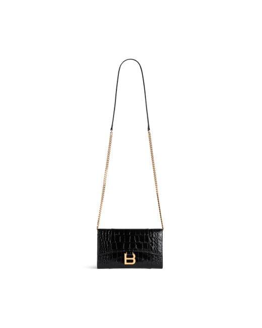 Balenciaga White Hourglass Brieftasche Mit Kette