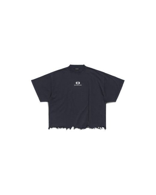 T-shirt cropped unity sports icon large fit di Balenciaga in Blue da Uomo