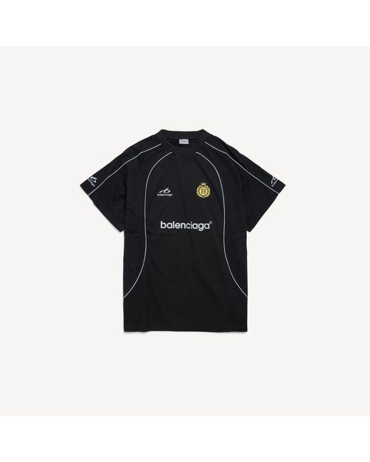 Balenciaga Black Soccer Oversized T-Shirt for men