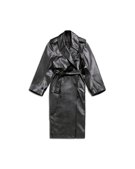 Balenciaga Black Mantel mit Gürtel