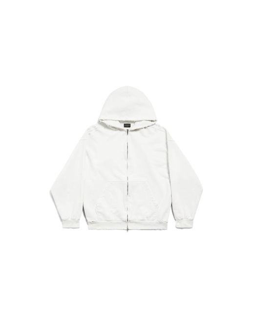 Balenciaga White Not Been Done Zip-up Hoodie Medium Fit