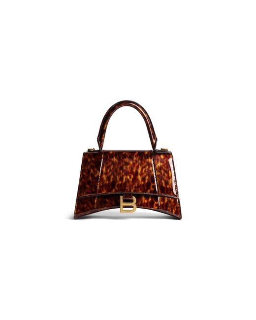 Balenciaga Brown Hourglass Small Handbag Tortoise Shell Print