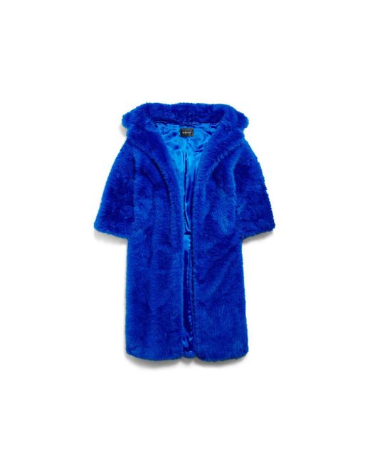 Balenciaga Blue Off Shoulder Coat