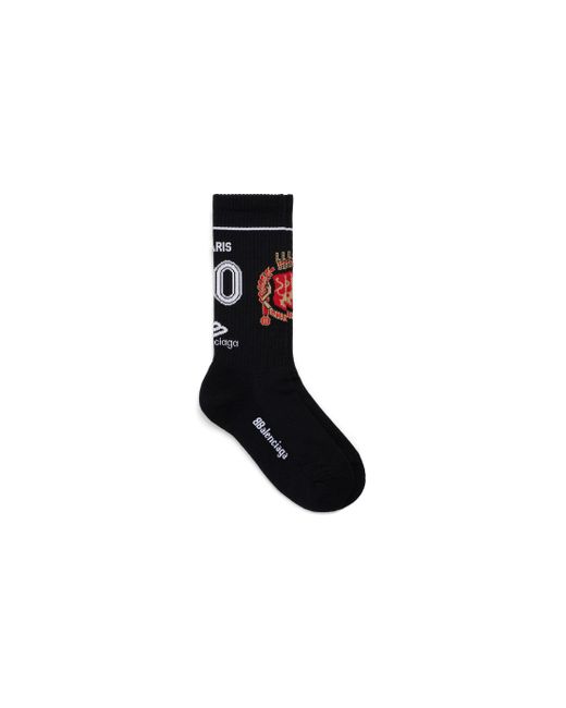 Balenciaga Black Paris Soccer Socks for men