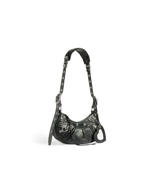 Balenciaga Black Le Cagole Xs Shoulder Bag With Rhinestones