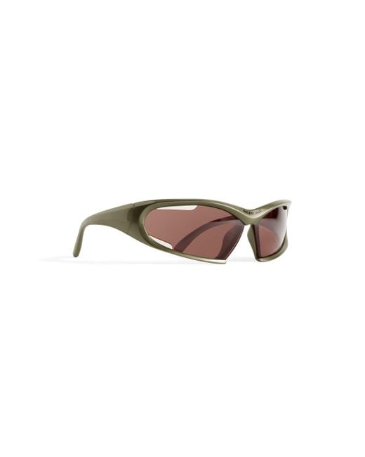 Balenciaga Brown Dynamo Rectangle Sunglasses for men