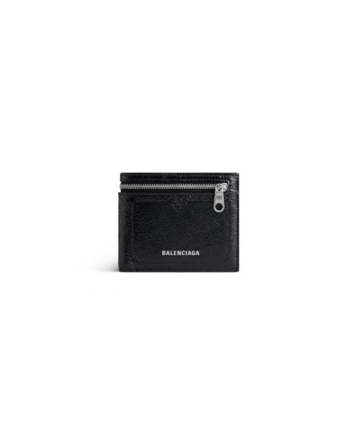 Balenciaga Black Superbusy Square Folded Wallet for men