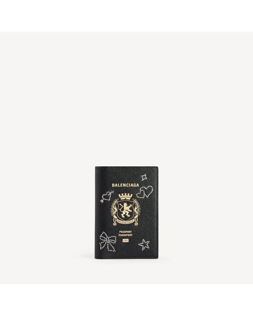 Balenciaga Black Passport Card Holder for men