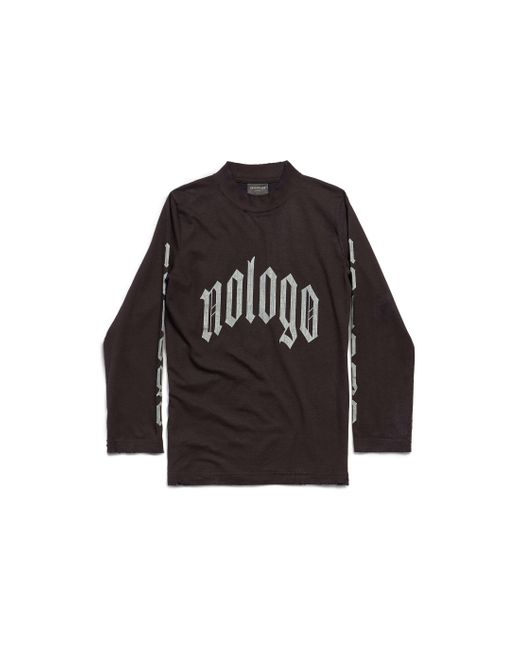 Balenciaga Black Nologo körperbetontes langarm-t-shirt