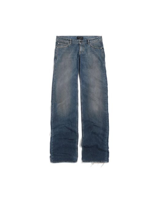 Balenciaga Blue Fitted Low-Waist Pants